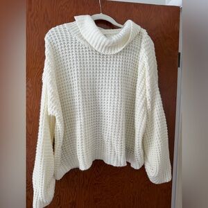 Cozy Cream Cable-Knit Turtleneck Sweater